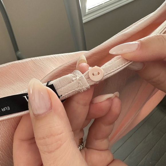 Zara Blush Pink Draping Bodysuit. Size large - Picture 4 of 6